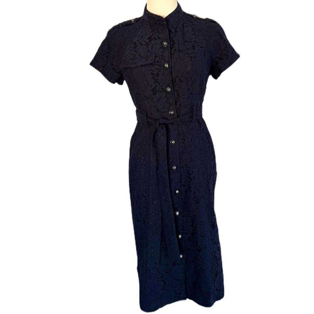 BANANA REPUBLIC Lace overlay button-up dress
